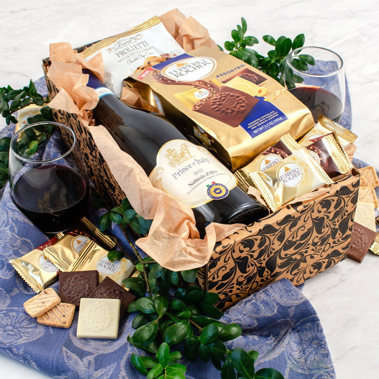Italian Indulgence: Red Wine & Chocolate Gift Box