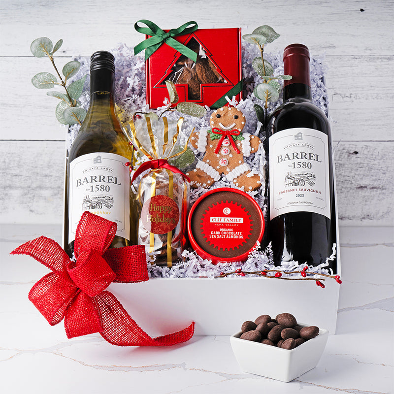 Holiday Cheer: Wine & Sweet Treats Gift Box