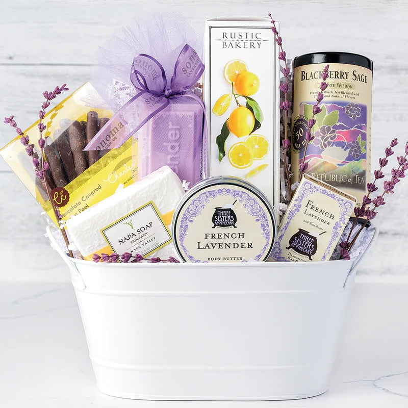 Lavender Fields & Lemon Sweets: Spa & Treats Gift Basket