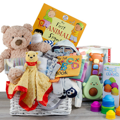 Grand Welcome: Baby Boy Gift Basket