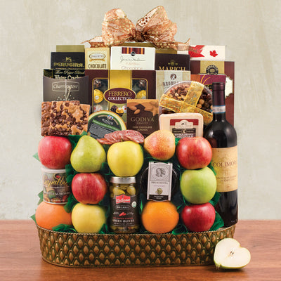 Gourmet Specialty Wine & Fruit Gift Basket