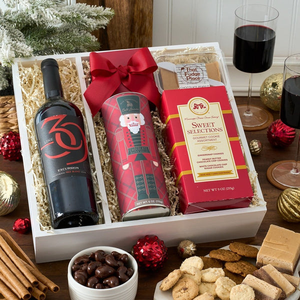Red Wine Romance: Wine & Chocolate Gift Crate