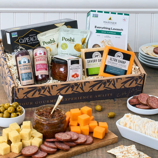 Savory Selections: Meat & Cheese Gift Basket