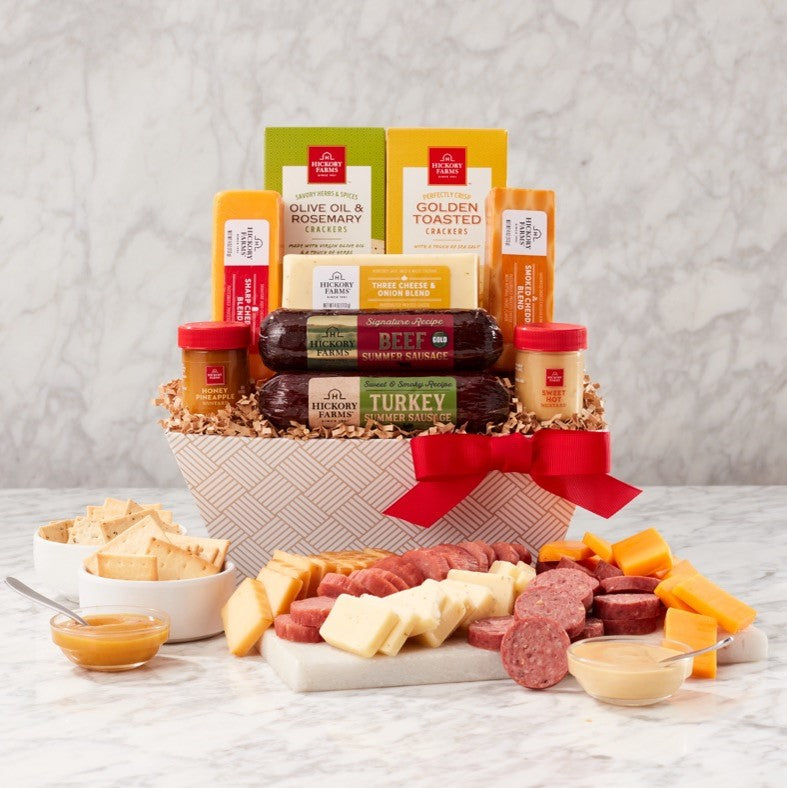 Signature Flavors: Gourmet Meat & Cheese Gift Basket