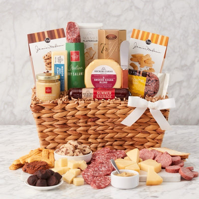 Gourmet Charcuterie: Meat & Cheese Snack Gift Basket