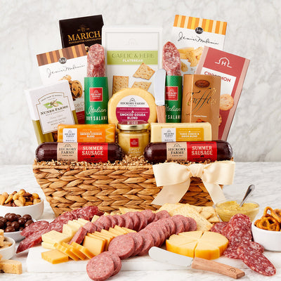 Deluxe Charcuterie Meat & Cheese Snack Gift Basket