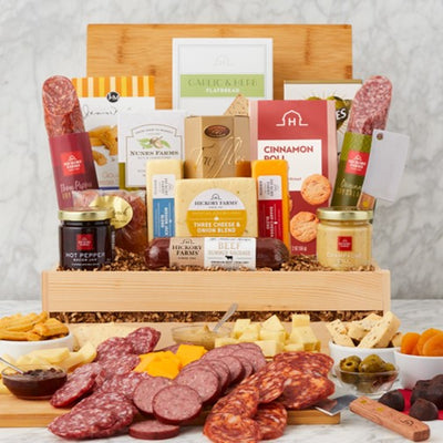 Grand Meat & Cheese Wooden Gift Crate