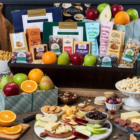 Pure Indulgence: Fruit & Gourmet Gift Basket