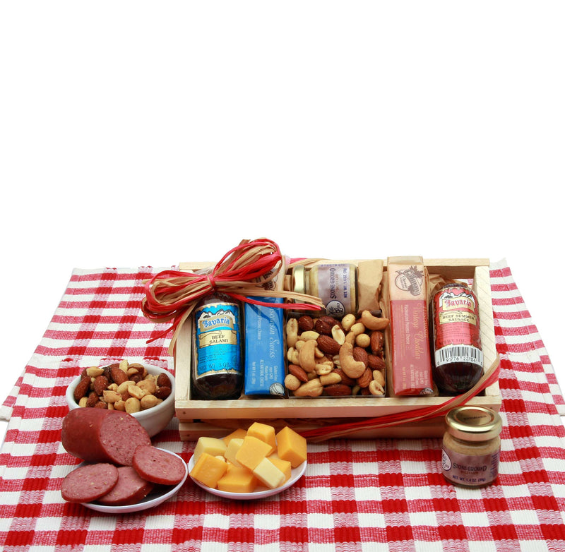 Signature Sampler Meat & Cheese Snack Set - meat and cheese gift baskets