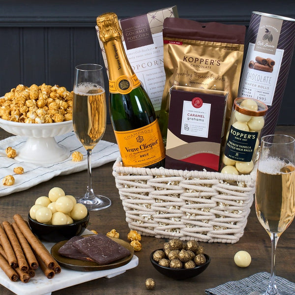Sparkling Indulgence: Champagne & Chocolate Gift Basket