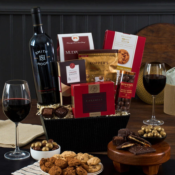 Vineyard Indulgence: Red Wine & Chocolate Gift Basket