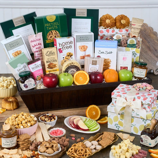 Grand Harvest: Fruit & Gourmet Gift Basket