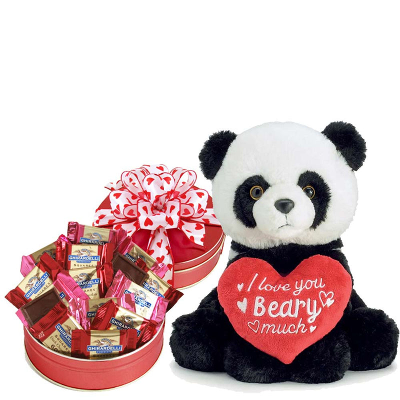 Love You Beary Much Panda Valentine Gift with chocolates