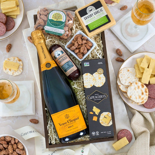 Golden Celebration: Champagne & Cheese Gift Set