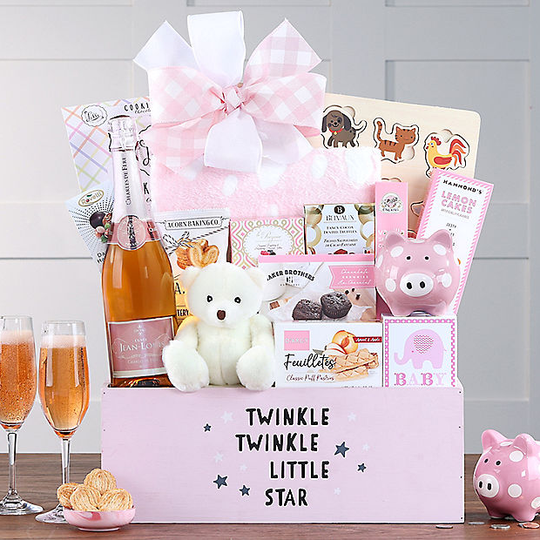 Ultimate Baby Sparkling: Baby Girl Gift Basket