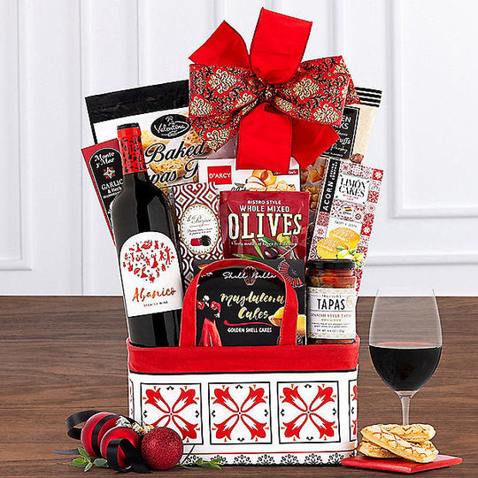 Abanico Spanish Wine: Red Wine Gift Basket