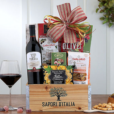 Viti Della Terra Sangiovese: Red Wine Gift Basket