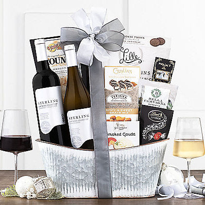 Sterling Vintner's Duet: Gourmet Wine Gift Basket