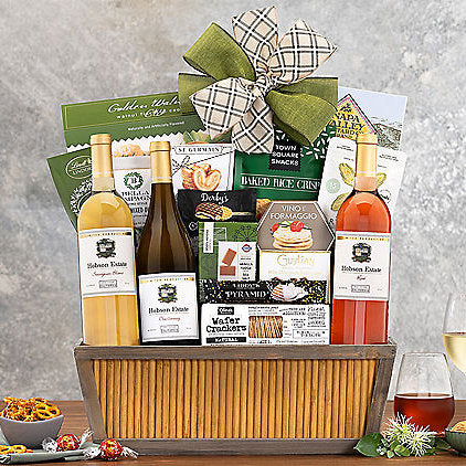 Hobson Estate White & Rose Trio: Wine Gift Basket