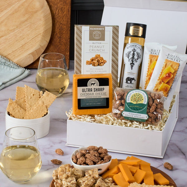 Vineyard Escape: White Wine & Cheese Gift Box