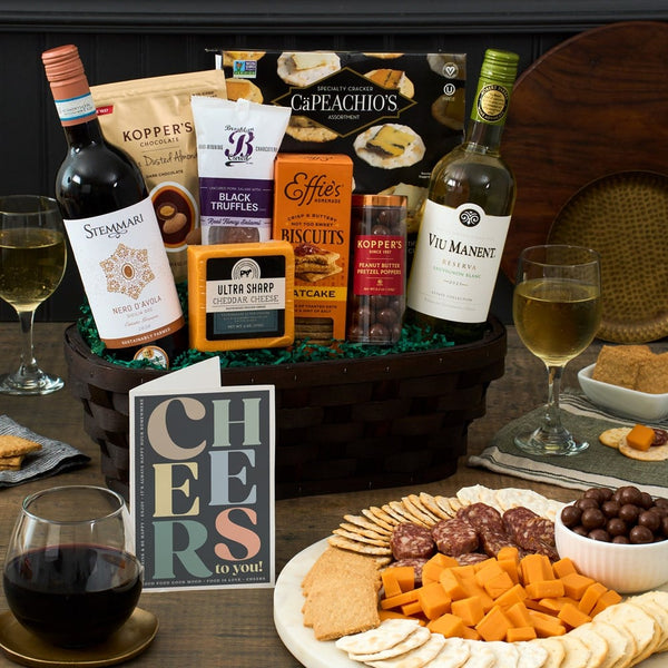 Red & White Celebration: Wine Duo Gift Basket