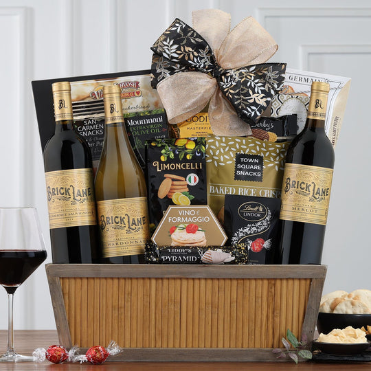 Brick Lane Red Trio: Wine Gift Basket
